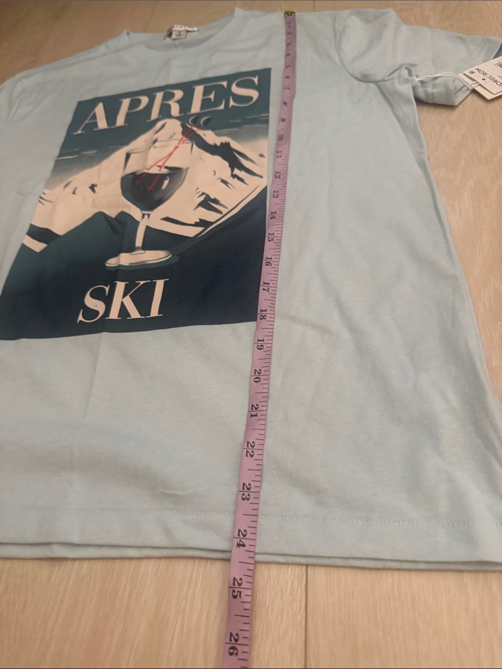 Wildfox Light Blue 'APRES SKI' Graphic Tee - Picture 7 of 8
